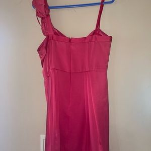 Fuchsia cocktail one shoulder dress. Size 12. Only worn once and dry clean only.